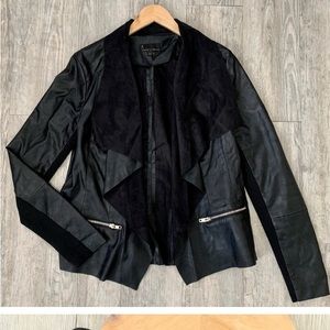 iJeans by Buffalo Black PU Leather Trista Jacket Size Large